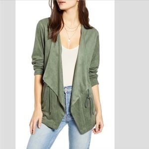 NWT BLANK NYC faux suede green jacket S